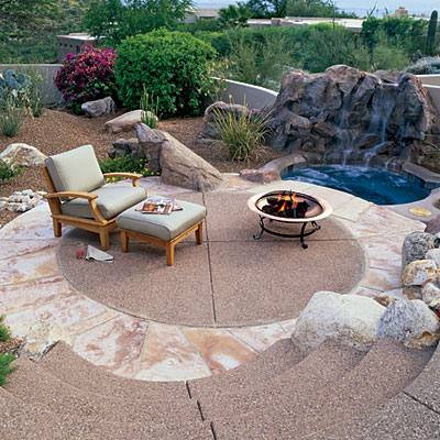 Circular desert patio