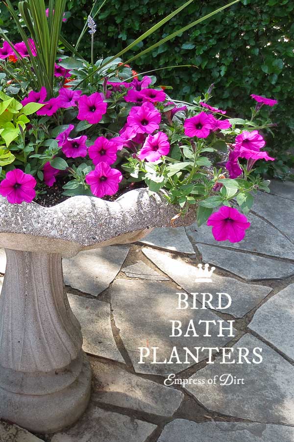 Empress of Dirt - Bird Bath Planters DIY Bird Bath Planter Ideas