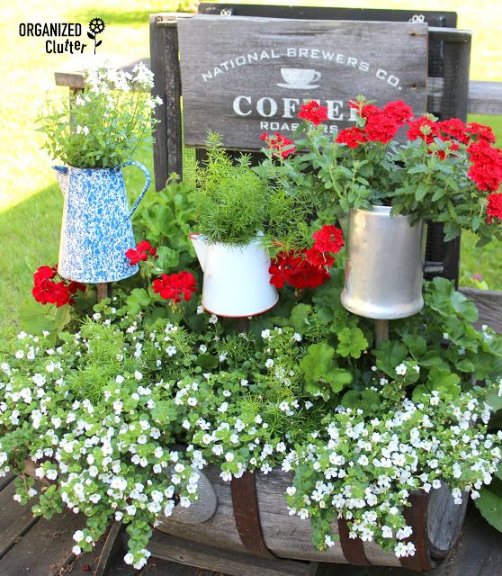 DIY Vintage Coffee Pot Garden Stakes