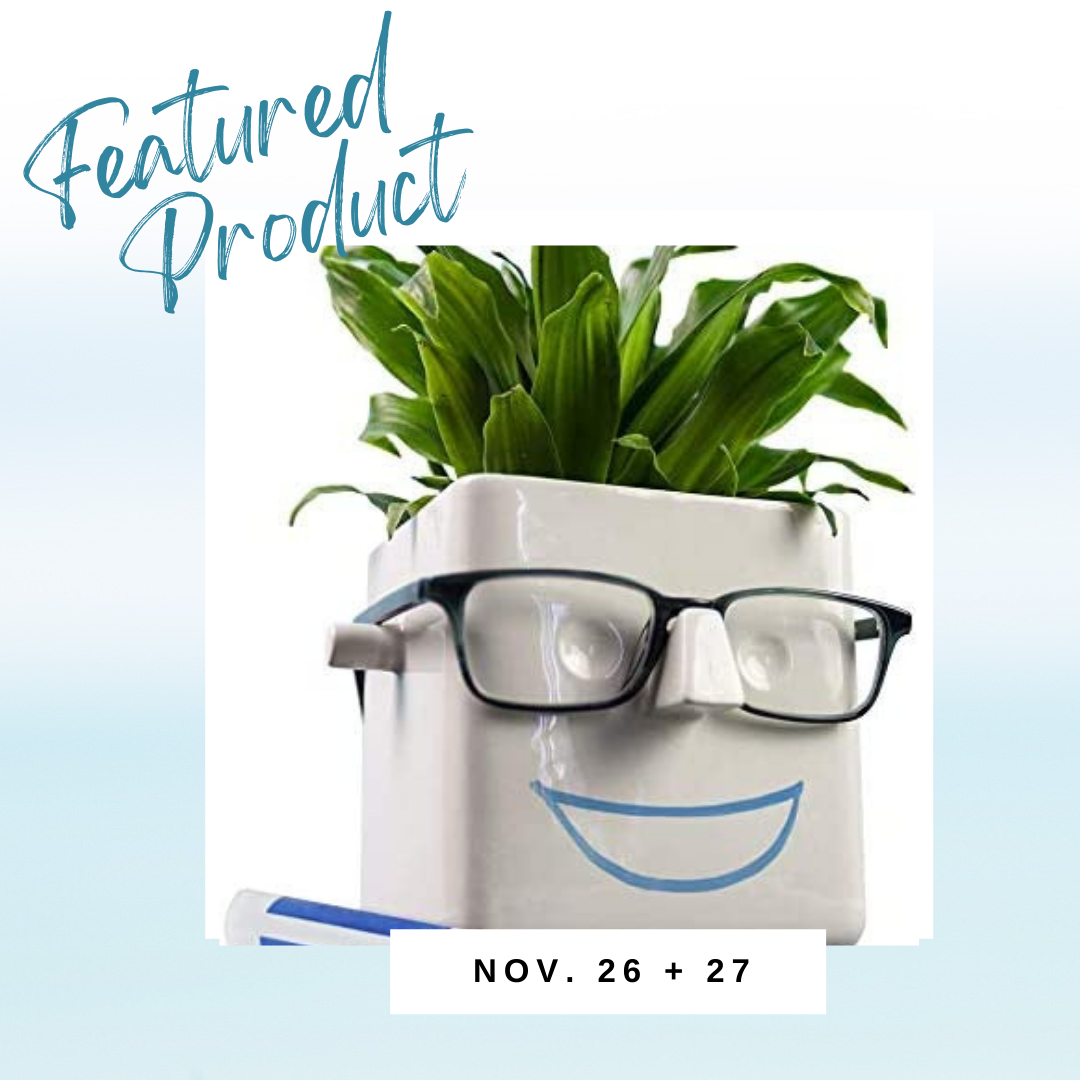 Face planter that holds eyeglasses